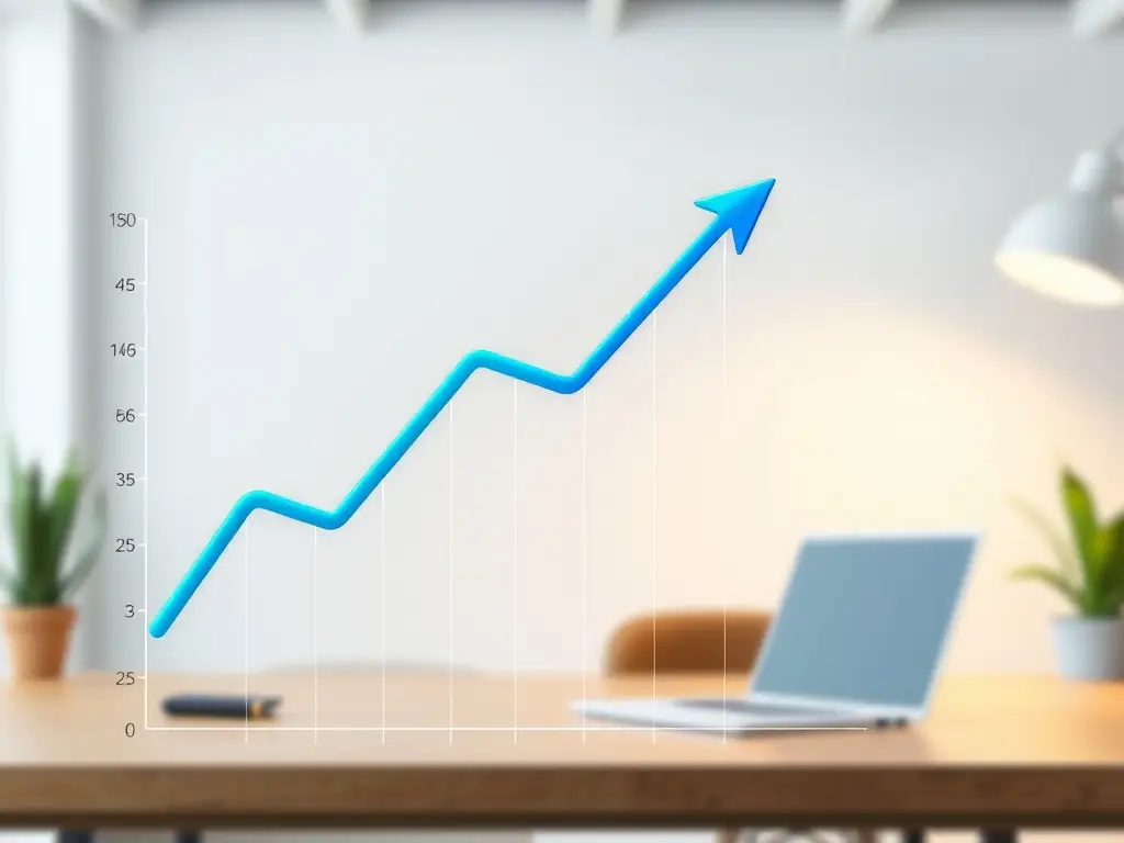 A graph showing positive financial growth, with upward trending lines and key performance indicators highlighted, representing improved financial performance.