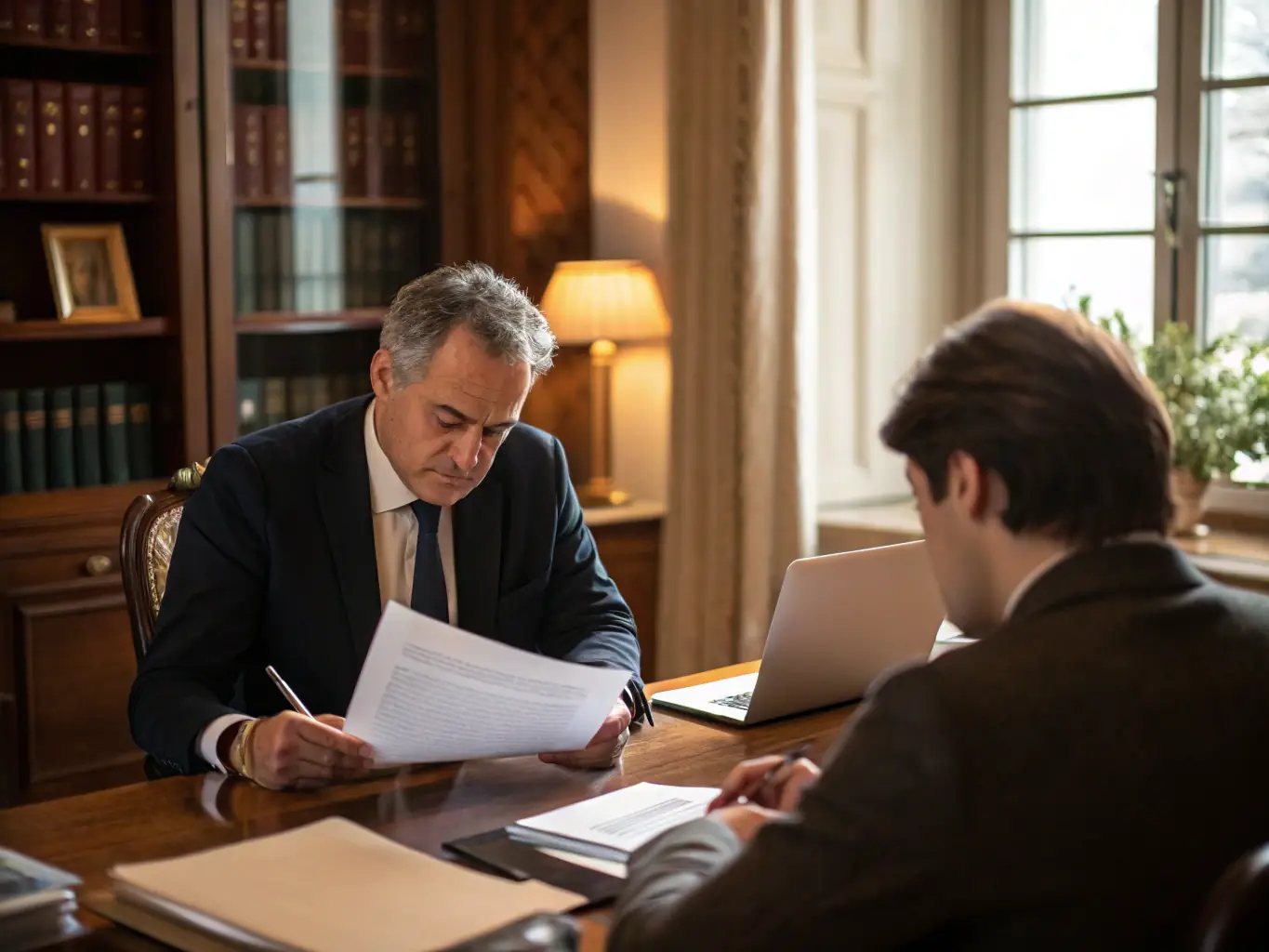 Auditors reviewing business financial records in a modern office setting, representing business audit returns services.